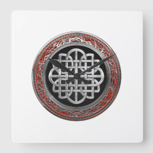 [200] Helig Celtic Silver Knot Kor Fyrkantig Klocka