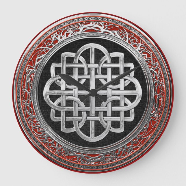 [200] Helig Celtic Silver Knot Kor Stor Klocka (Framsida)