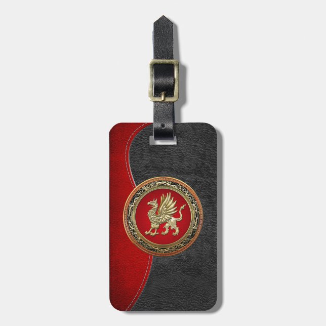 [200] Helig Guld Griffin Bagagebricka (Vertikal Framsida)