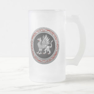 [200] Helig Silver Griffin Frostat Ölglas