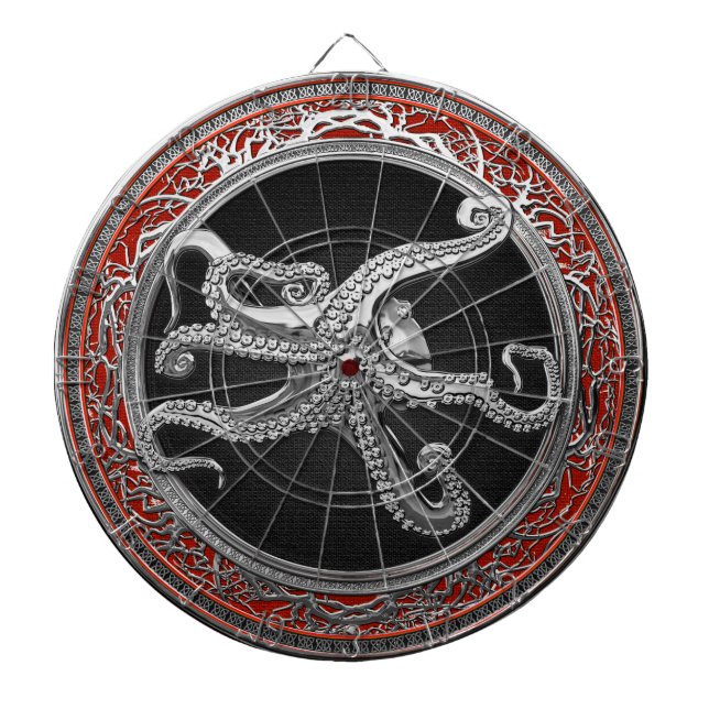 [200] Helig Silver Octopus i försvarsställning Darttavla (Framsidan)