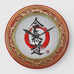 [200] Japansk calligraphy - Aikido Stor Klocka