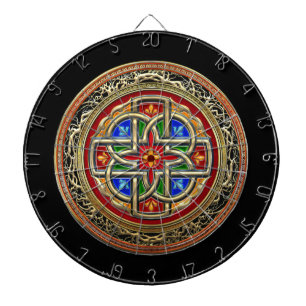 [200] Keltiska Kor [Guld+Enamel] Darttavla