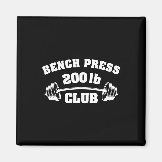 200 Lbs Pound Bench Press Club Gym Weightlifting P Magnet (Framsidan)
