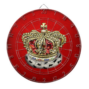 [200] Prince [Kung] Royal Krona [Päls+Guld][Rött] Darttavla