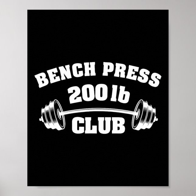 200 Pund Bänkpress Klubb Gym Styrkelyft P Poster (Framsidan)