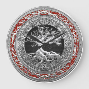 [200] SkattTrove: Celtic livets träd [silver] Stor Klocka