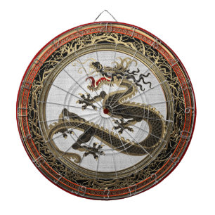 [200] Svarta och Guld Helig Östra Dragon Darttavla