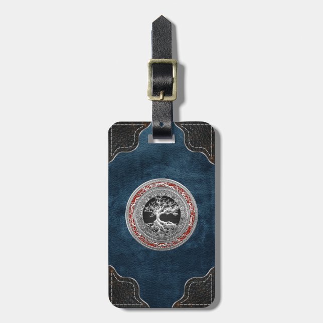 [200] Treasure Trove: Celtic Livets träd [Silver] Bagagebricka (Vertikal Framsida)