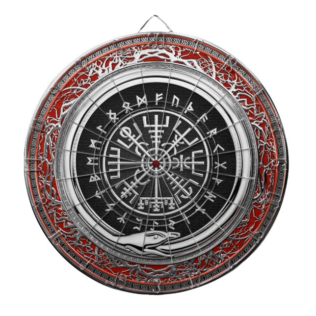 [200] Vegvisir - magisk Runic kompass för Viking Darttavla (Framsidan)