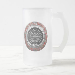 [200] Vegvisir - magisk Runic kompass för Viking Frostat Ölglas