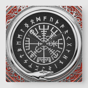 [200] Vegvisir - magisk Runic kompass för Viking Fyrkantig Klocka