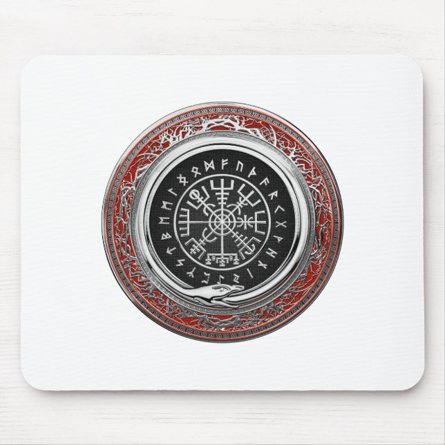 [200] Vegvisir - Viking Silver Magic Runic Compass Musmatta (Framsidan)