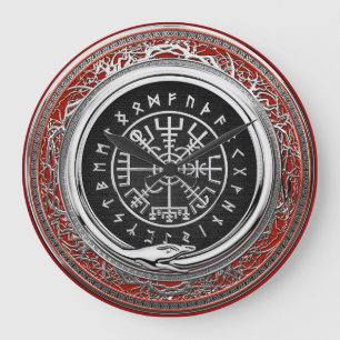 [200] Vegvisir - Viking Silver Magic Runic Compass Stor Klocka