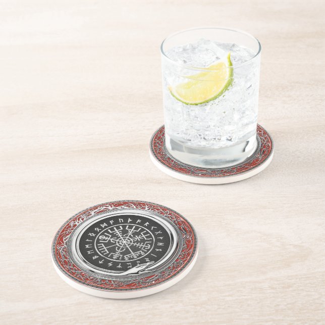 [200] Vegvisir - Viking Silver Magic Runic Compass Underlägg (Sidan)