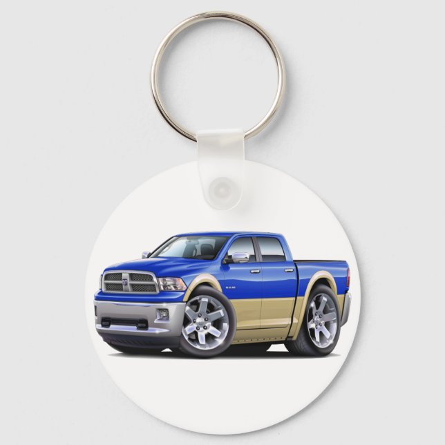 2010-12 Ram Dual Blue-Tan Lastbil Nyckelring (Framsida)