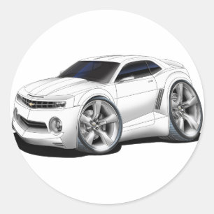 2010-2011 Vit Camaro-bil Runt Klistermärke