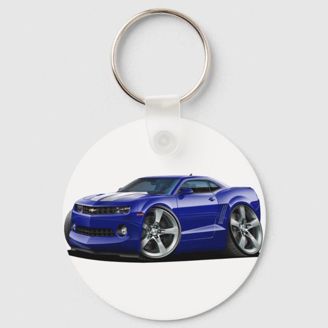 2010-2012 Camaro Blue-White Car Nyckelring (Framsida)