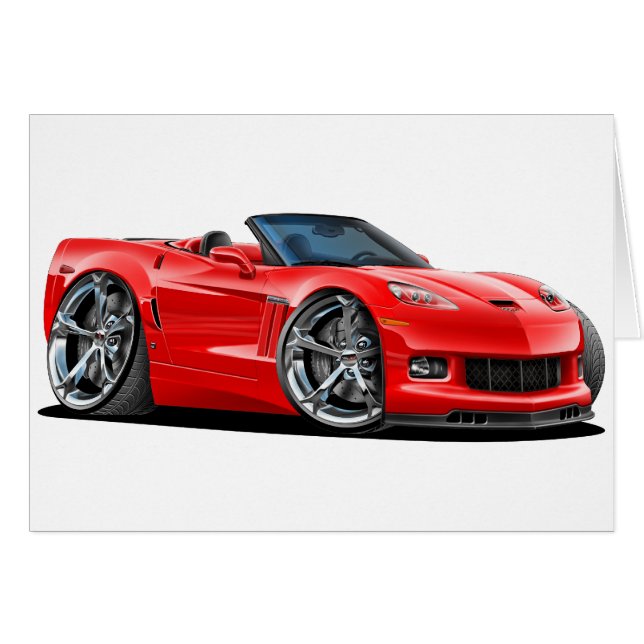 2010-2012 Corvette Red Conversible Hälsningskort (Framsidan Horizontal)