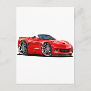 2010-2012 Corvette Red Conversible Vykort