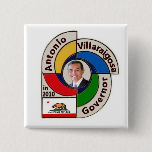2010 Antonio Villaraigosa Square Pin Knapp (Framsida)