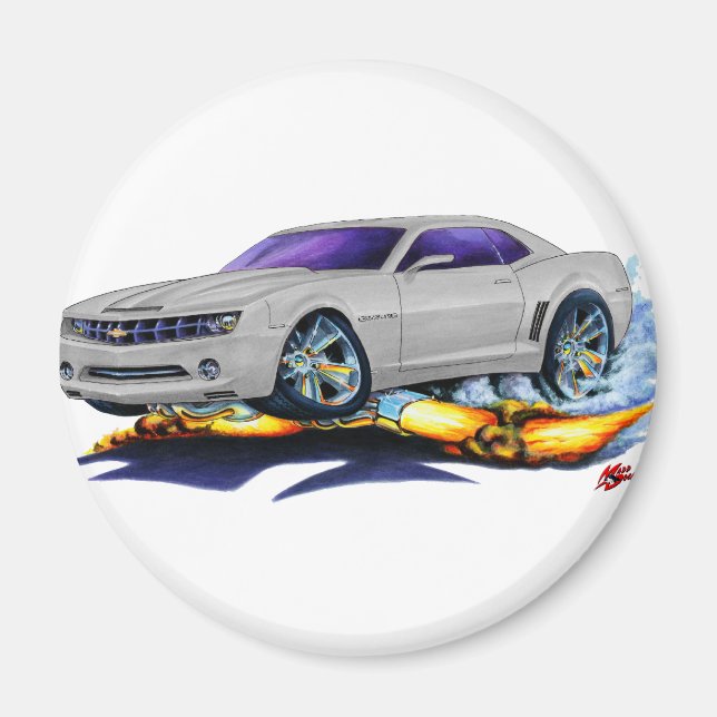 2010 års Camaro Silver-bil Magnet (Framsidan)