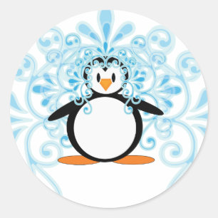 2010 års vackra Bride Penguin Runt Klistermärke
