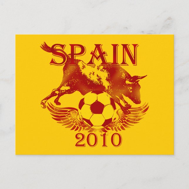 2010 års vykort för fotboll älskare futbol España (Framsida)