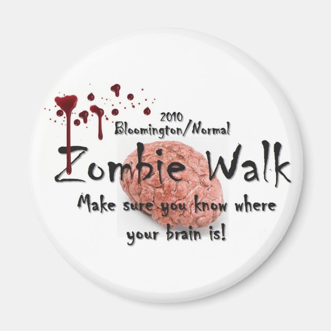 2010 Bloomington/Normal zombie-promenad Magnet (Framsidan)