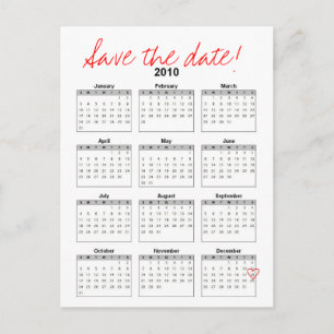 2010 kalender spara datum tillkännagivande meddelande vykort
