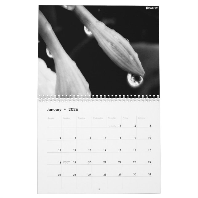 2010 svartvita kalender (Jan 2026)