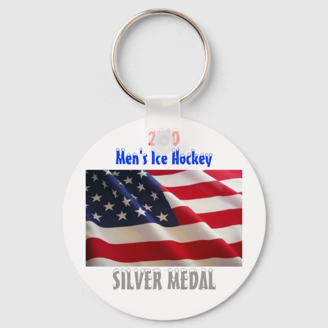 2010 USA Manar Ice Hockey - Silver Medal Nyckelring (Framsida)
