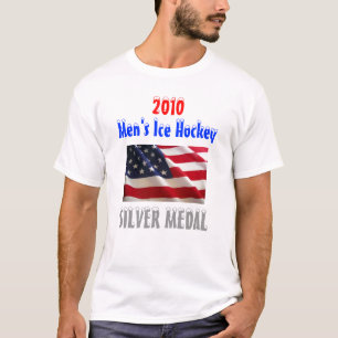 2010 USA manar ishockey - silvermedalj Tee Shirt