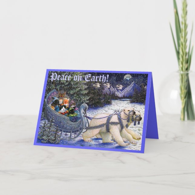 2010XMASCatCard fred på jord! Helgkort (Framsida)