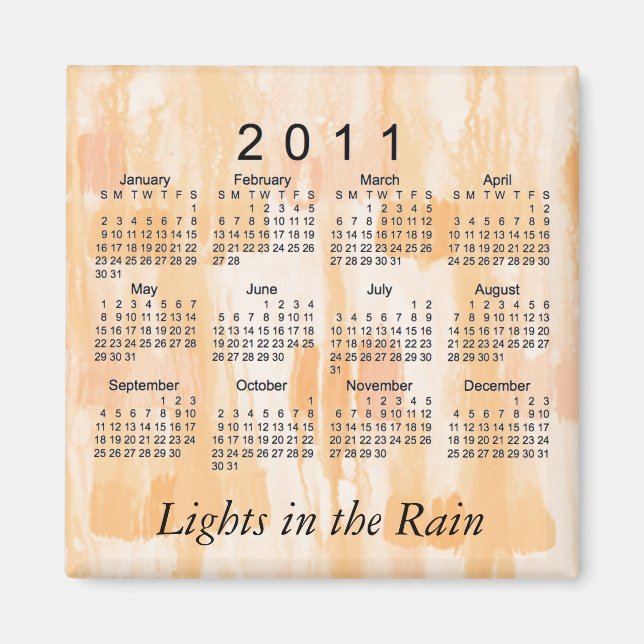 2011 Abstrakt Mini Kalender Magnet (Framsidan)