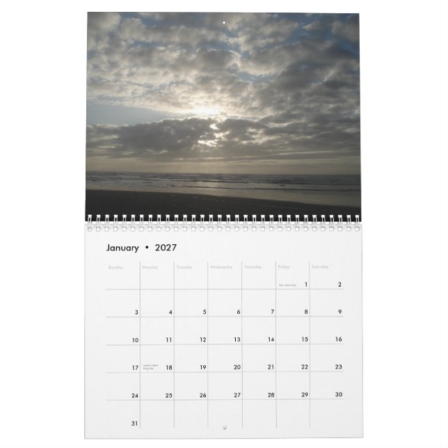 2011 Along Amerika western kusten Kalender (Jan 2027)