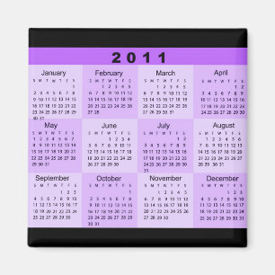 2011 år på en ögonkastkalender magnet