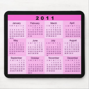 2011 år på en ögonkastkalender musmatta