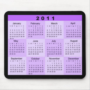 2011 år på en ögonkastkalender musmatta