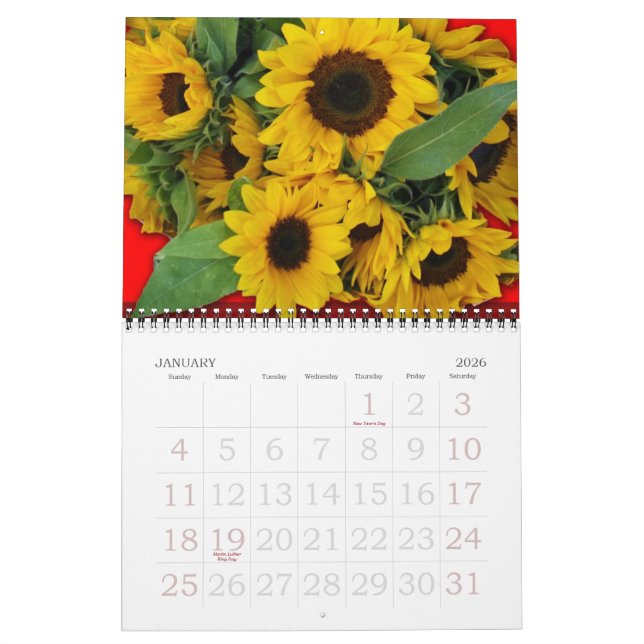 2011 års blomsterkalender, kalender (Jan 2026)
