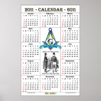 2011 års masoniska kalender poster