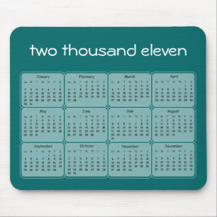 2011 grundläggande kalender Mousepad Musmatta