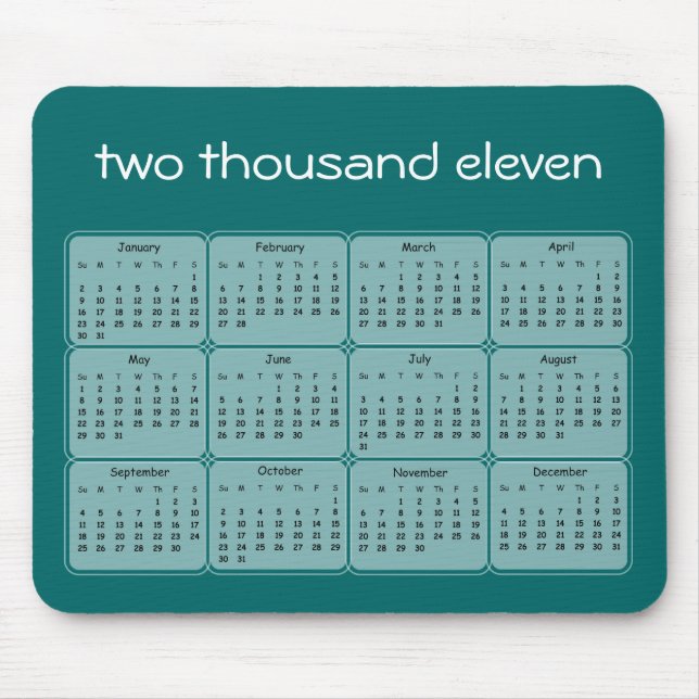 2011 grundläggande kalender Mousepad Musmatta (Framsidan)