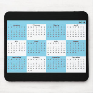 2011 kalender blå musmatta