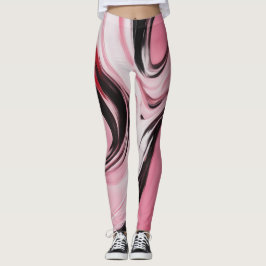 20125 abstrakt rosa spandex leggings