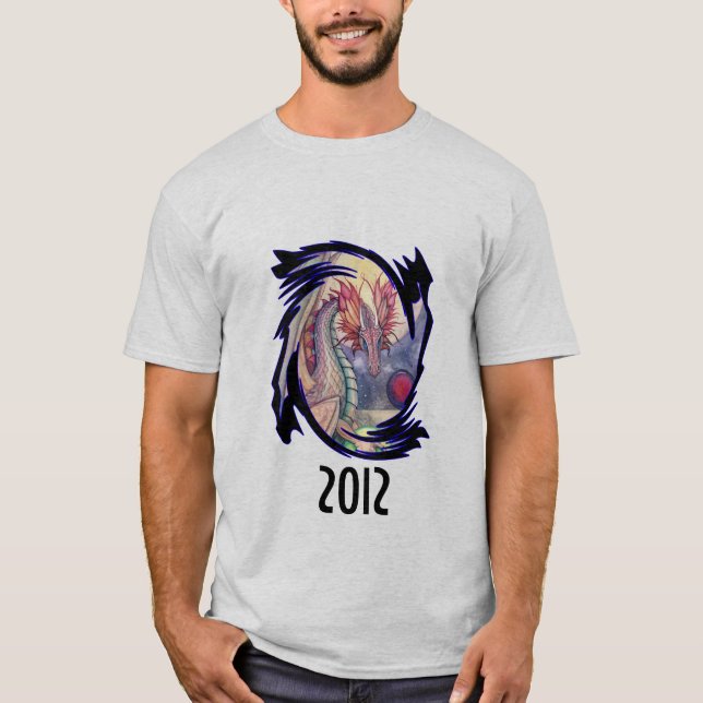 2012 År för Drakens Fantasiart Tee Shirt (Framsida)