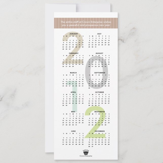 2012 års logotyp för kalenderbruna banderoller anp julkort (Framsida)