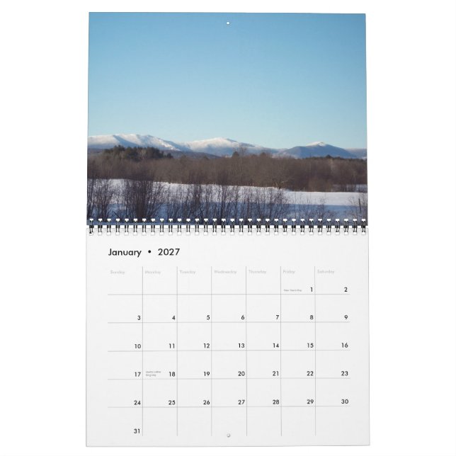 2012 beskådar av den Maine kalendern Kalender (Jan 2027)