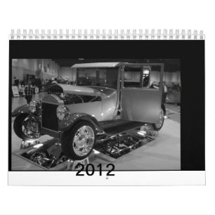 2012 bilar av gårdag i svartvitt kalender