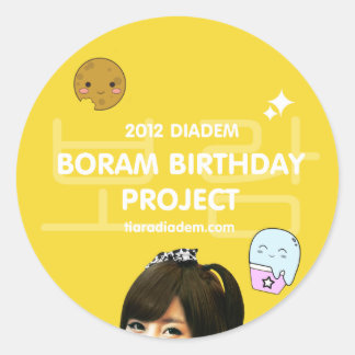 2012 Boram Birthday Sticker Runt Klistermärke